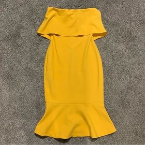 Strapless Yellow- orange dress